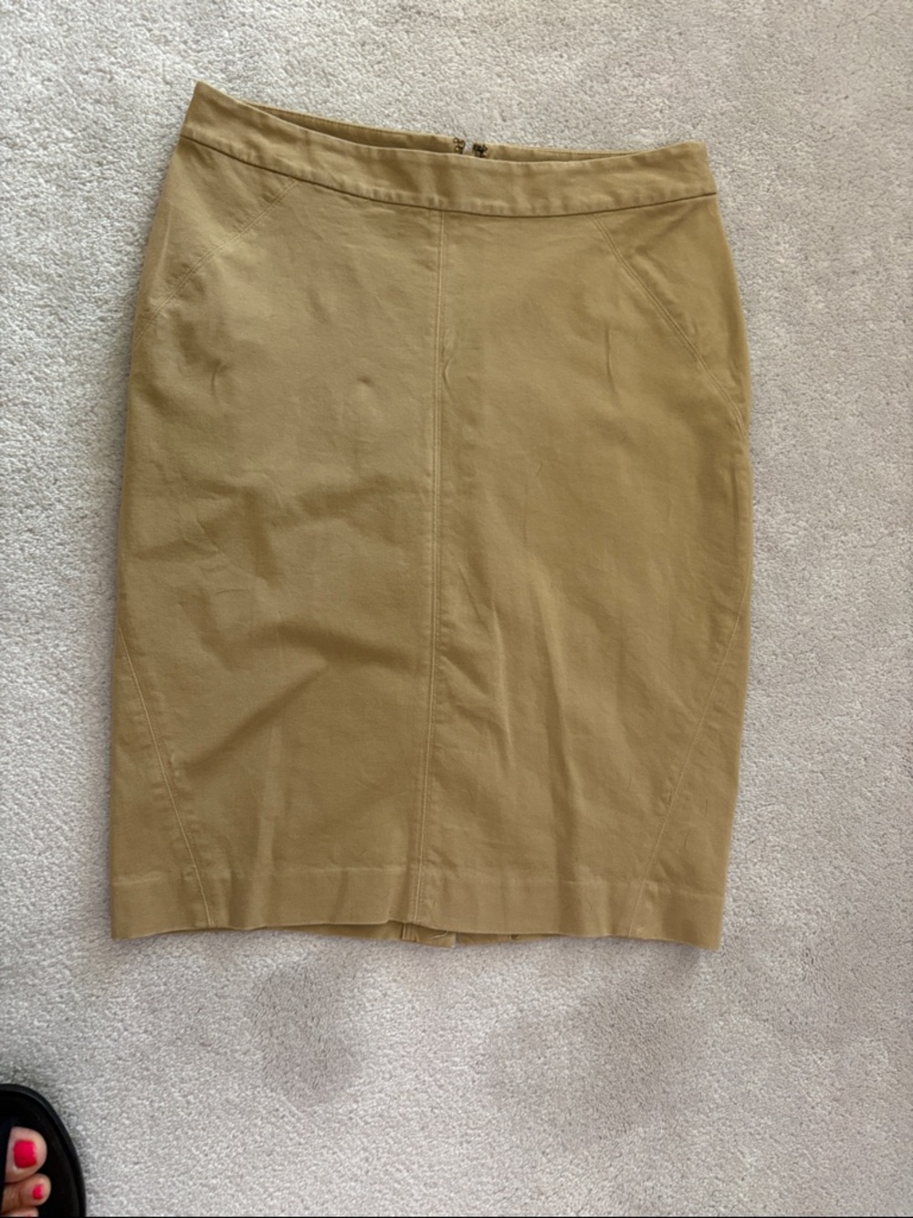 Ann Taylor Khaki Pencil Skirt - Tan Neutral non lined.